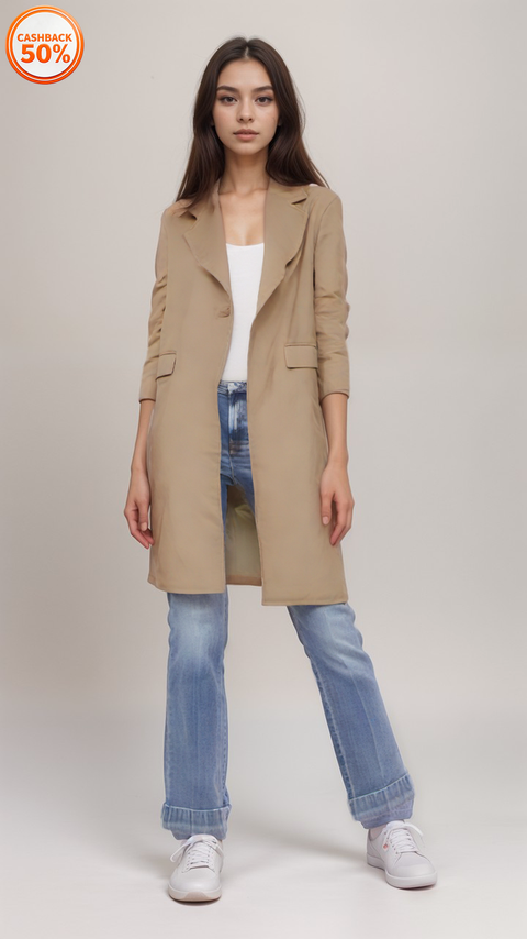 Leger Women's Camel Long Coat |Leger in Lebanon