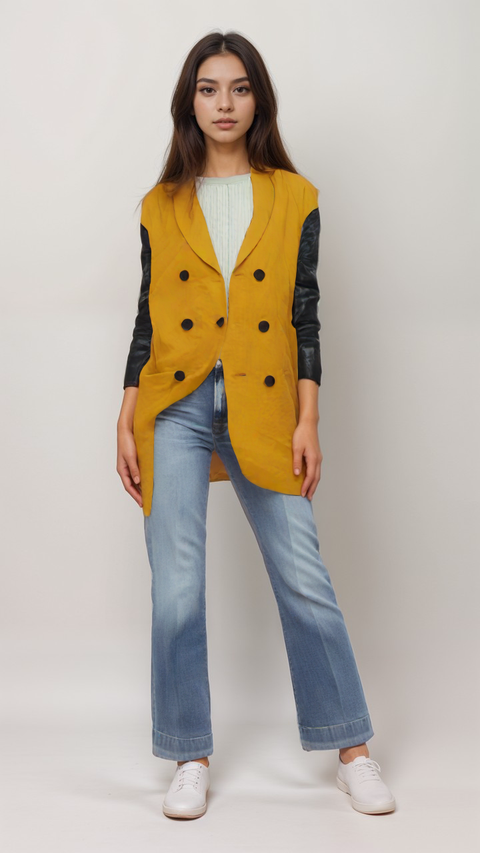 Only Women's Yellow Long-Sleeve Coat |Only in Lebanon