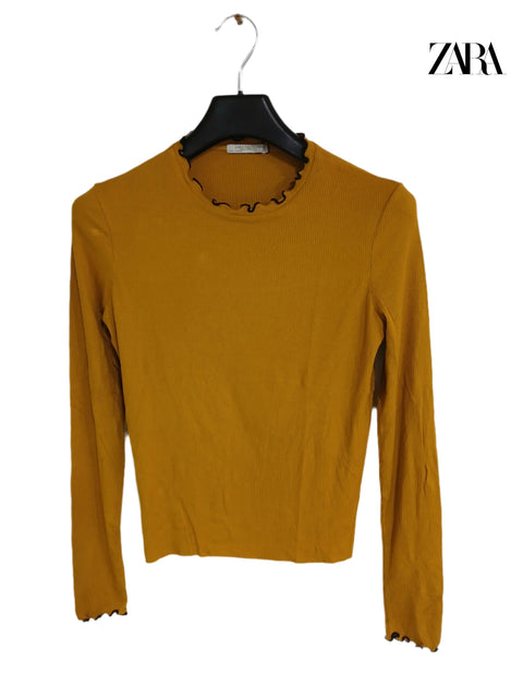 Zara Women's Mustard Long Sleeve Blouse | Zara in Lebanon