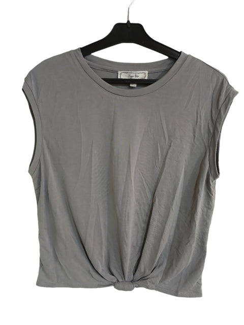Hippie Rose Women's Grey Short-Sleeve Blouse | Hippie Rose In Lebanon