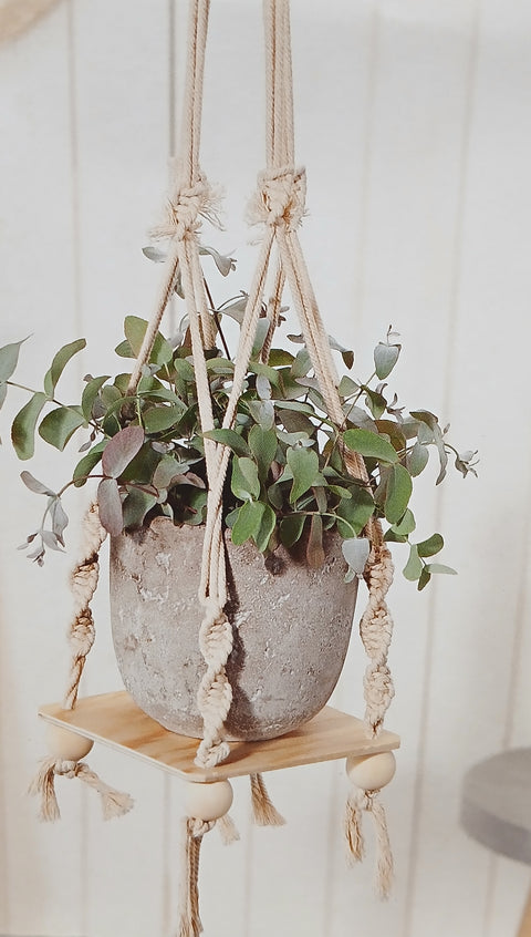 Macramé Blumenampel Beige Decorative Basket Hanger | Macramé Blumenampel In Lebanon