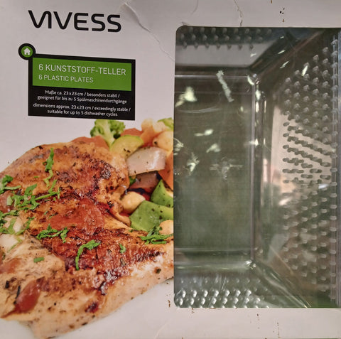 Vivess Transparent Plastic Plates 6pcs | Vivess In Lebanon