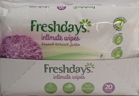Freshdays Intimate Wipes 20 Sheets x 6 packs | Freshdays In Lebanon