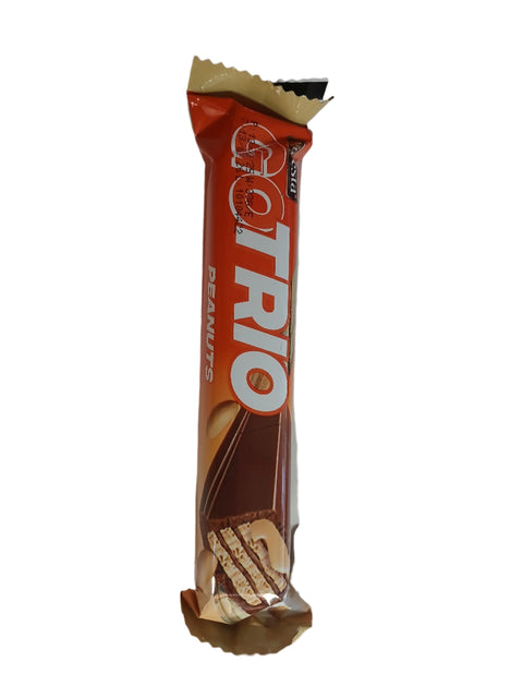 Go Festa Go Trio Peanuts Wafer Filled With Chocolate Cream & Coated With Peanuts & Milk Chocolate 33g | Go Festa In Lebanon