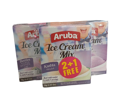 Aruba Ice Cream Mix Berries 70g x 2pcs + 1 Kashta Flavor Free(2+1 Free) | Aruba In Lebanon