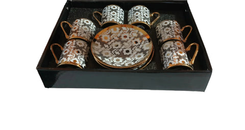 Al Sultan Fine Porcelain Coffee Cups 6pcs + Saucers 6pcs HD26-149 | Al Sultan In Lebanon