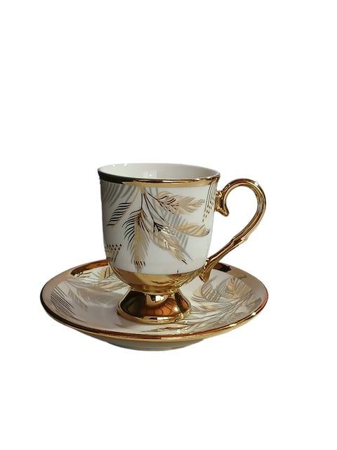 Al Sultan Ceramic Coffee Cups 6pcs + Saucers 6pcs HD28-383 | Al Sultan In Lebanon
