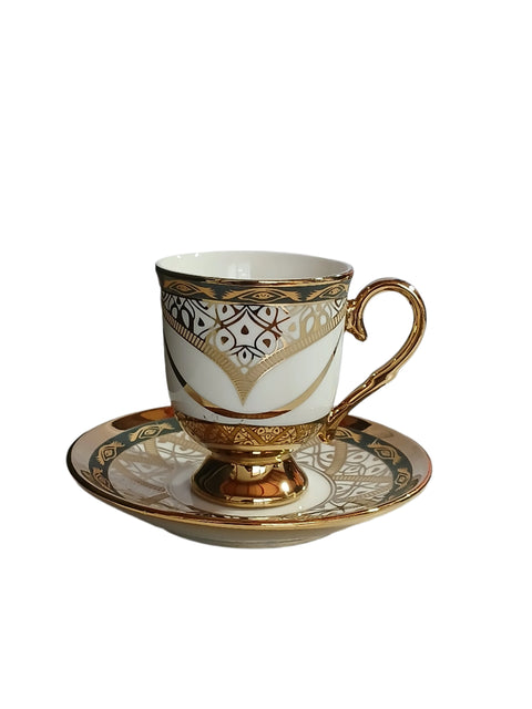 Al Sultan Ceramic Coffee Cups 6pcs + Saucers 6pcs HD28-379 | Al Sultan In Lebanon