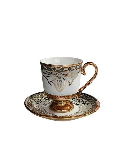 Al Sultan Ceramic Coffee Cups 6pcs + Saucers 6pcs HD26-356 | Al Sultan In Lebanon