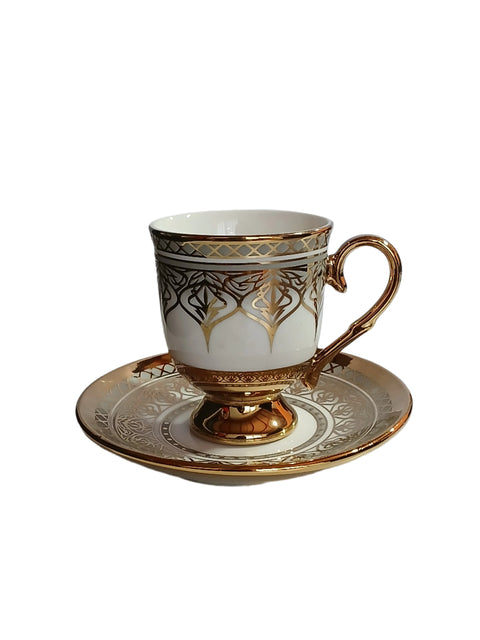Al Sultan Ceramic Coffee Cups 6pcs + Saucers 6pcs HD28-380 | Al Sultan In Lebanon