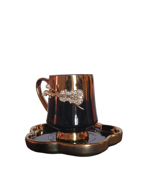 Al Sultan Black & Gold  Violin  Coffee Cups 6pcs + Saucers 6pcs HD25-291-1 | Al Sultan In Lebanon