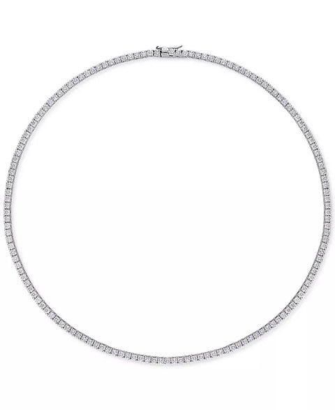 Macy's Women's Silver Lab-Grown Moissanite 17" Tennis Necklace | Macy's In Lebanon