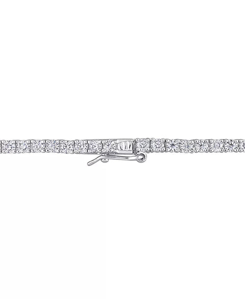 Macy's Women's Silver Lab-Grown Moissanite 17" Tennis Necklace | Macy's In Lebanon