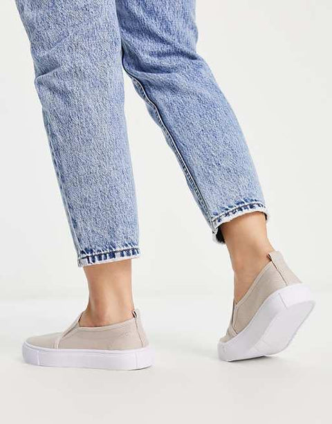 Asos Design Women's Grey Slip On Casual Shoes ANS906