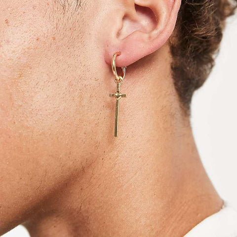 Asos Design Men's Gold Earrings ANA104