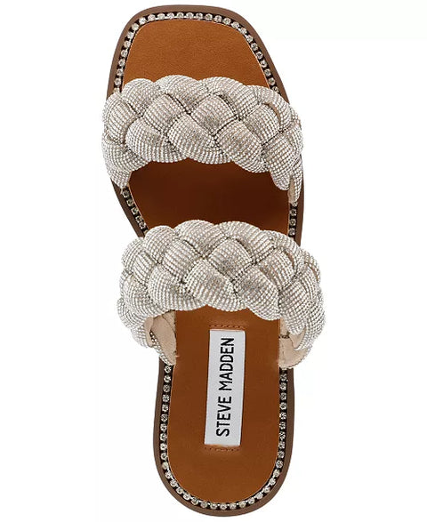 Steve Madden Women's Silver Rhinestone Newbie Flat |Steve Madden In Lebanon