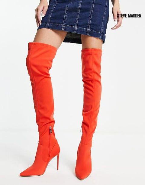 Steve Madden Women's Orange Vava Heeled Knee Boots |Steve Madden in Lebanon