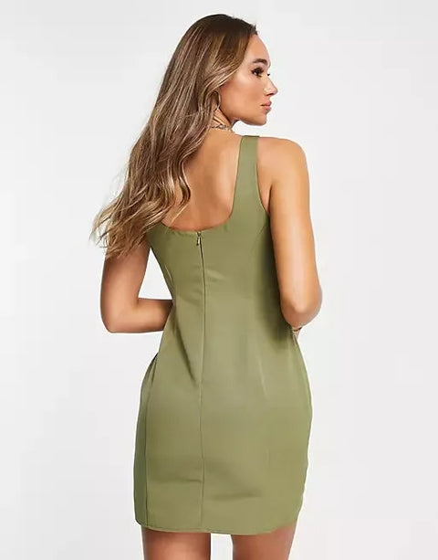 Asos Design Women's Khaki Dress ANF873