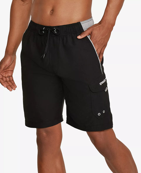 Speedo Men's Black/Gray Marina Sport VaporPLUS 9" Swim Trunks Short | Speedo in Lebanon