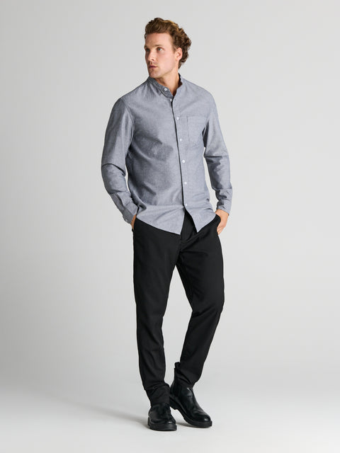 Sinsay Men's Dark Grey Stand Up Collar Shirt | Sinsay in lebanon