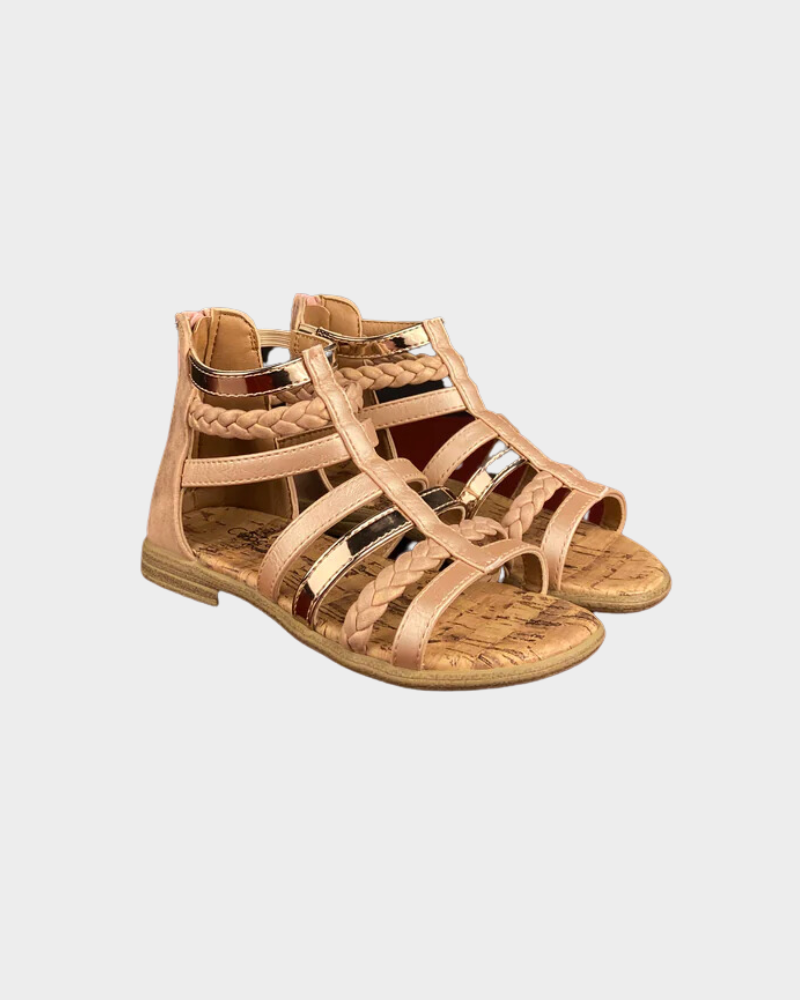 Girls gold top gladiator sandals