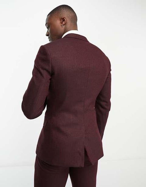 Asos Design Men's Burgundy Blazer ANF2886