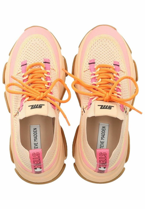 Steve Madden Women's Beige & Pink Playmaker Sneakers | Steve Madden In Lebanon