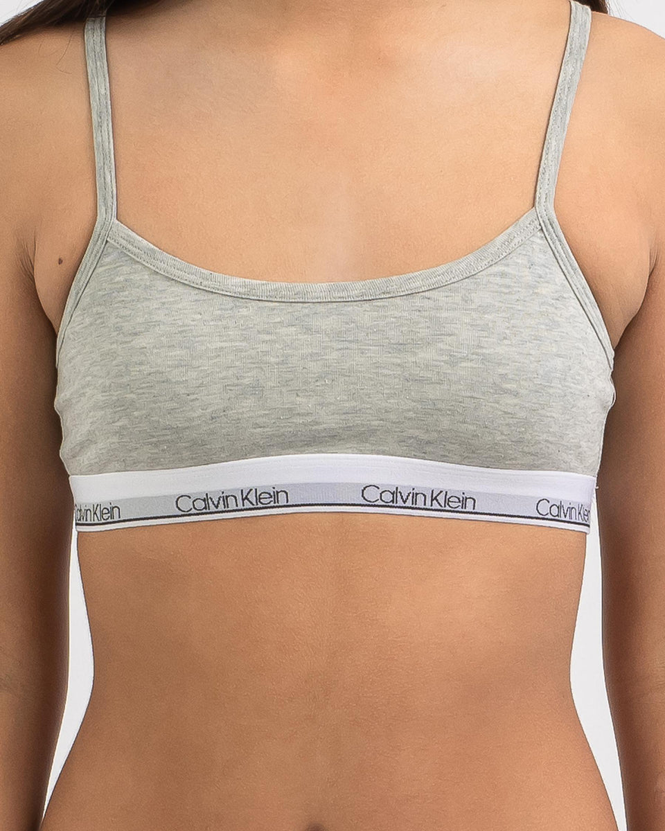Calvin Klein Women's Light Gray Modern Cotton Classic Bralette Bra