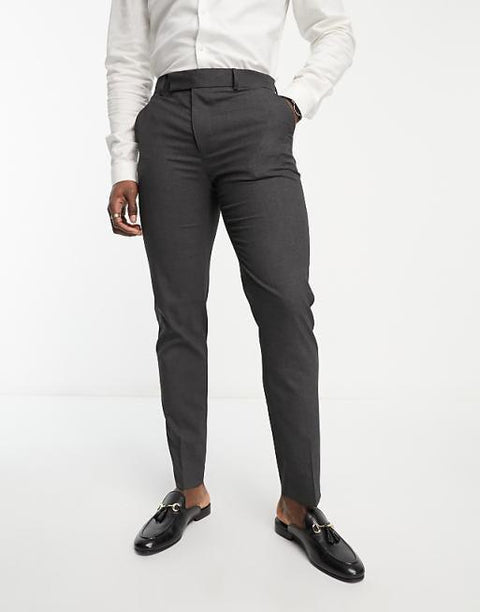 Asos Design Men's Dark Grey Trousers ANF3419