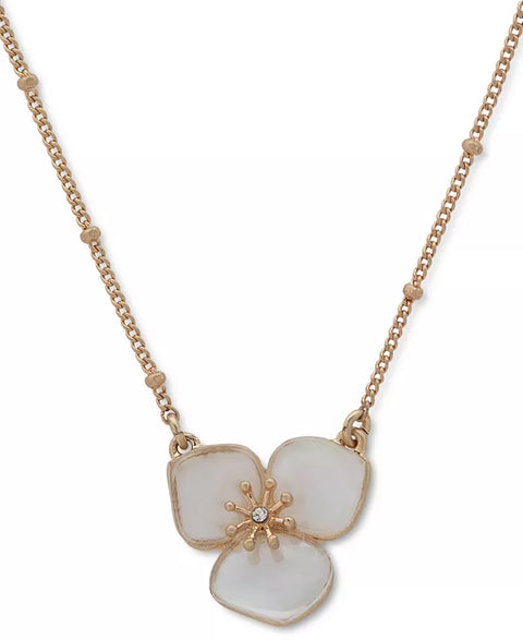 Lonna & Lilly Women's Gold-Tone White Flower Pendant Necklace | Lonna & Lilly In Lebanon