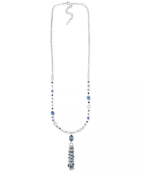 Style & Co Women's Silver & Blue Necklace ABW743 shr