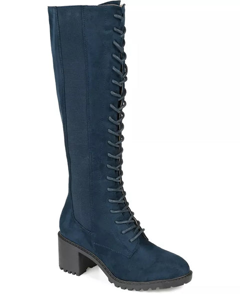 Journee Collection Women's Petrol Jenicca Wide Calf Lace Up Boots  |Journee Collection In Lebanon