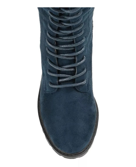 Journee Collection Women's Petrol Jenicca Wide Calf Lace Up Boots  |Journee Collection In Lebanon