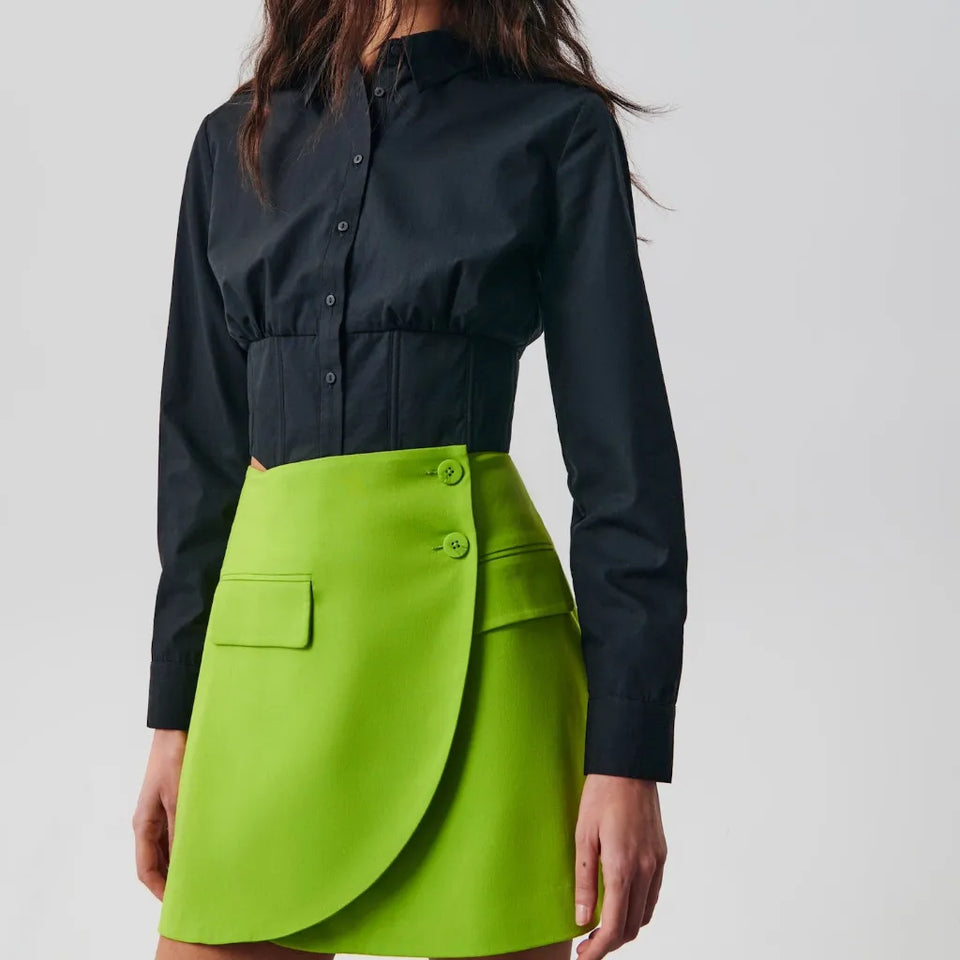Sinsay Women's Green Asymmetric Mini Skirt