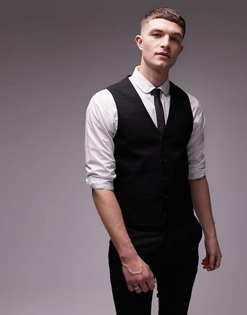 Topman Men's Black Vest ANF3321