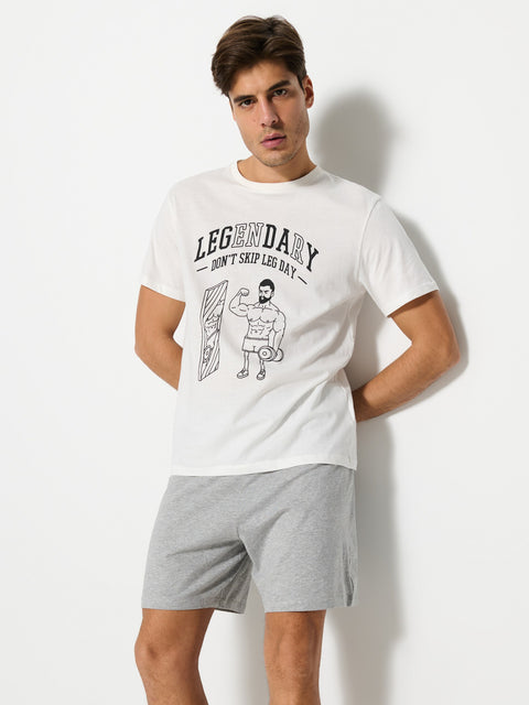 Sinsay Men’s White/Grey 2-piece Pajamas| Sinsay in Lebanon