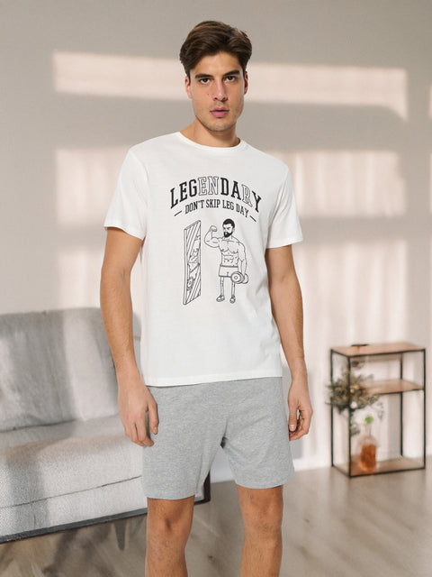 Sinsay Men’s White/Grey 2-piece Pajamas| Sinsay in Lebanon