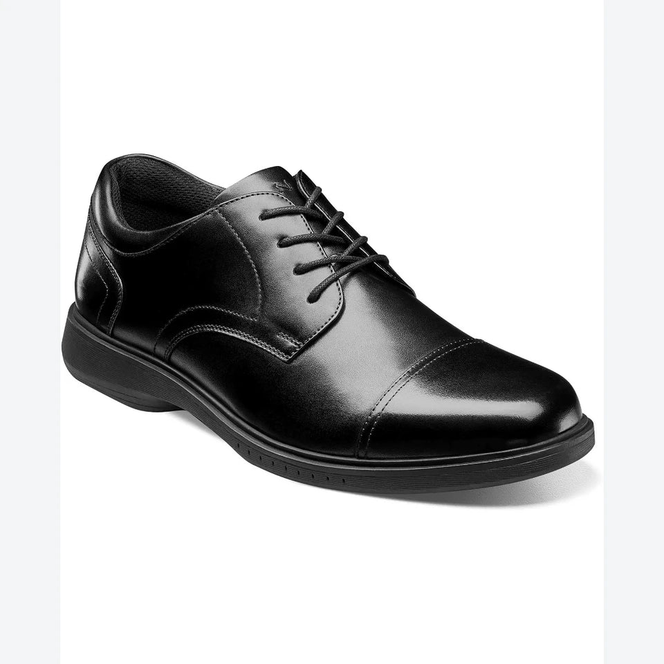Nunn Bush Men's Black LeatherKore Pro Bicycle Toe Slip-On Loafers