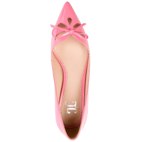 Journee Collection Women's Pink Lutana Pointed Toe Kitten Heel Pumps | Journee Collection In Lebanon