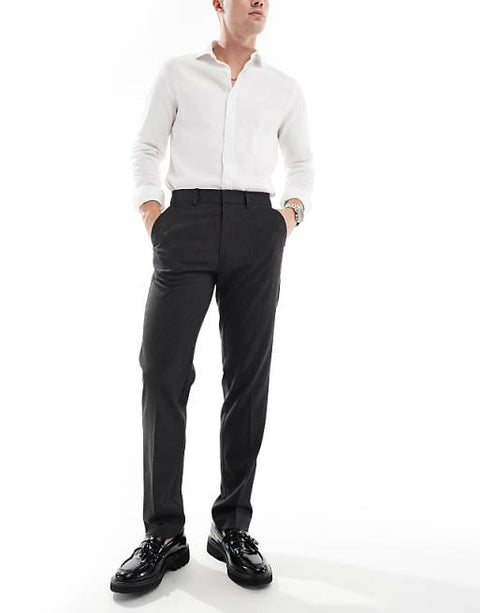 Asos Design Men's  Dark Grey Slim Trousers ANF2392