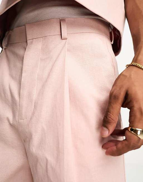 ASOS DESIGN  Men's Light Pink Wide Leg Trouser ANF2376