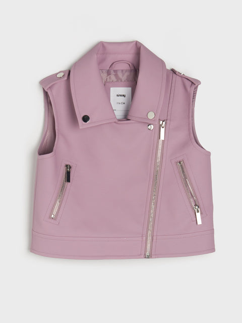 Sinsay Girl's Purple Leather Vest | Sinsay In Lebanon
