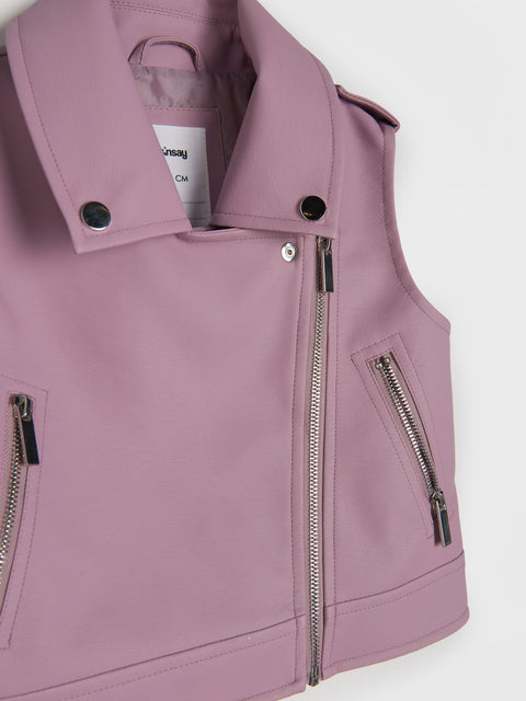 Sinsay Girl's Purple Leather Vest | Sinsay In Lebanon