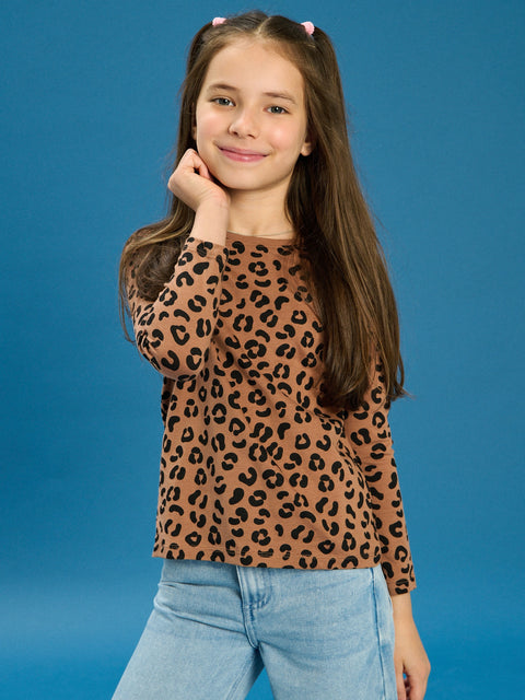Sinsay Girl's Beige & Brown Animal Print Pack Of 2 Long Sleeve Blouses | Sinsay In Lebanon