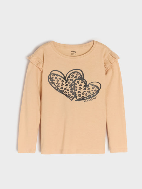 Sinsay Girl's Beige & Brown Animal Print Pack Of 2 Long Sleeve Blouses | Sinsay In Lebanon