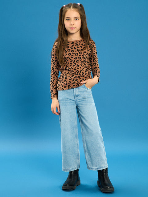 Sinsay Girl's Beige & Brown Animal Print Pack Of 2 Long Sleeve Blouses | Sinsay In Lebanon