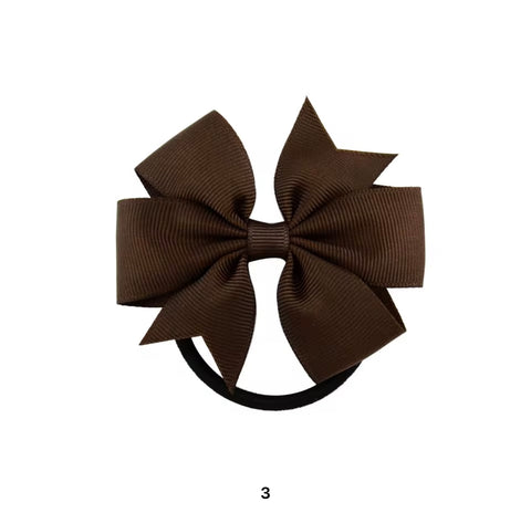 Ribbed bow candy color scrunchie