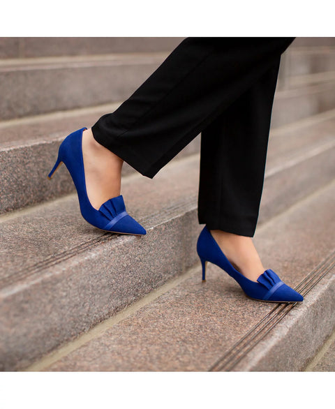 Journee Collection Women's Royal Blue Marek Ruffle Dress Pumps | Journee Collection In Lebanon
