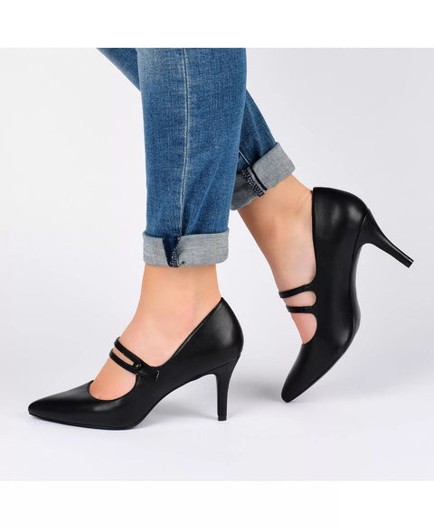 Journee Collection Women's Black Sidney Pointed Toe Mary Jane Heel | Journee Collection In Lebanon