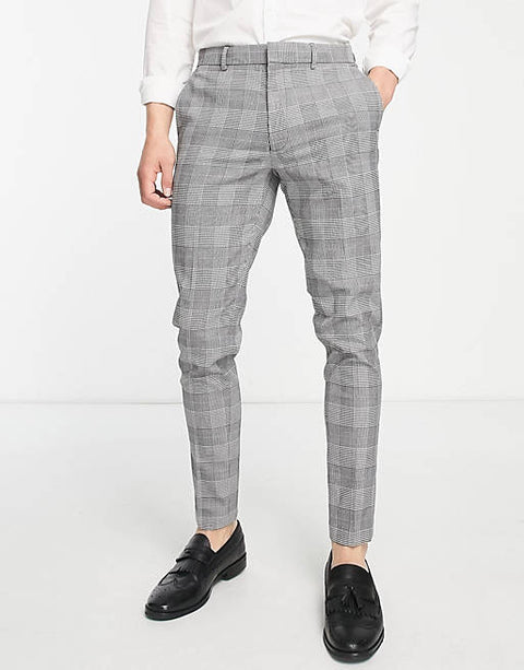 Asos Design Men's Gray Trouser ANF577 (AN)(SHR)